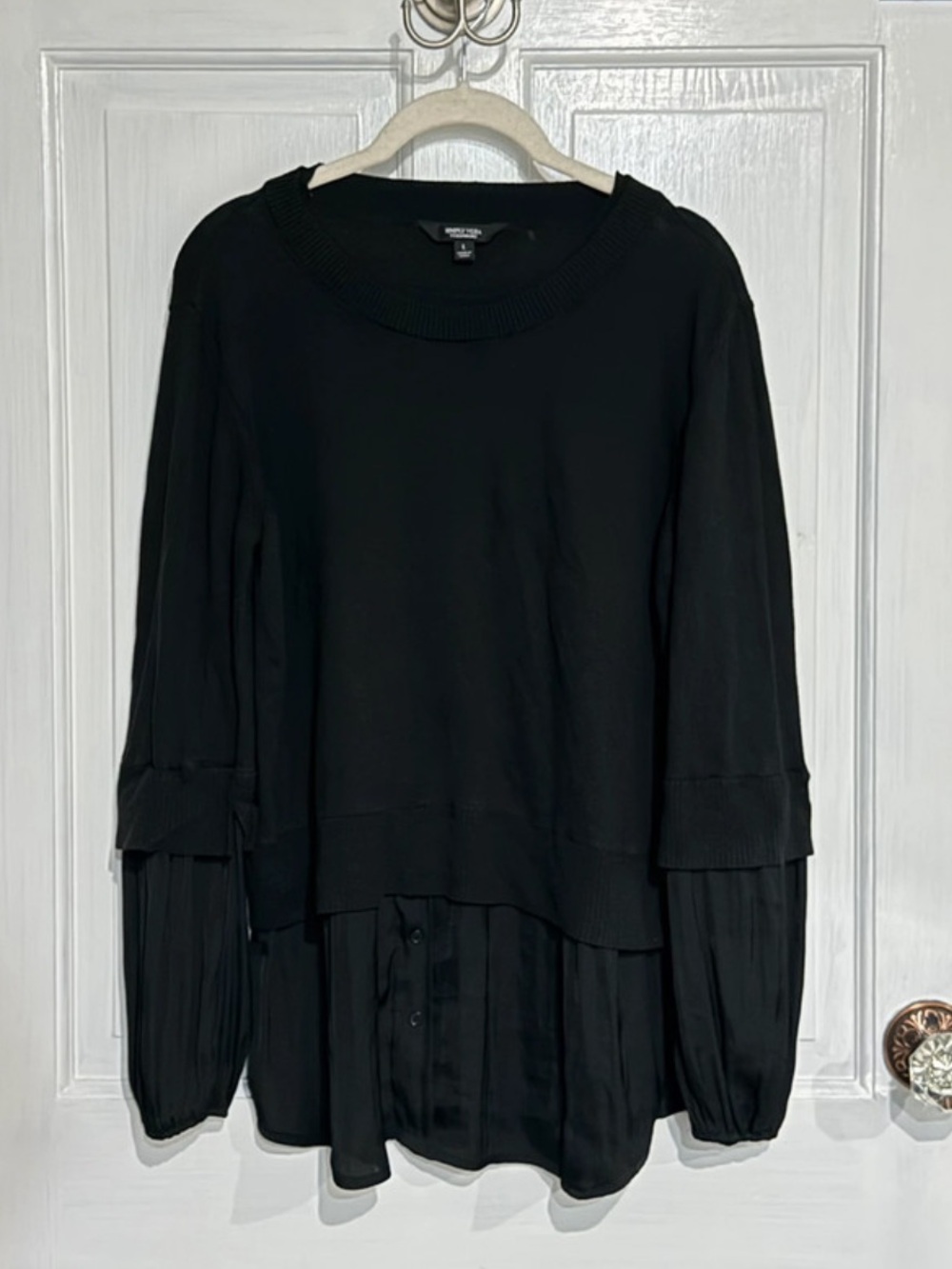 Simply Vera Vera Wang Black Layered Flowy Blouse Size L